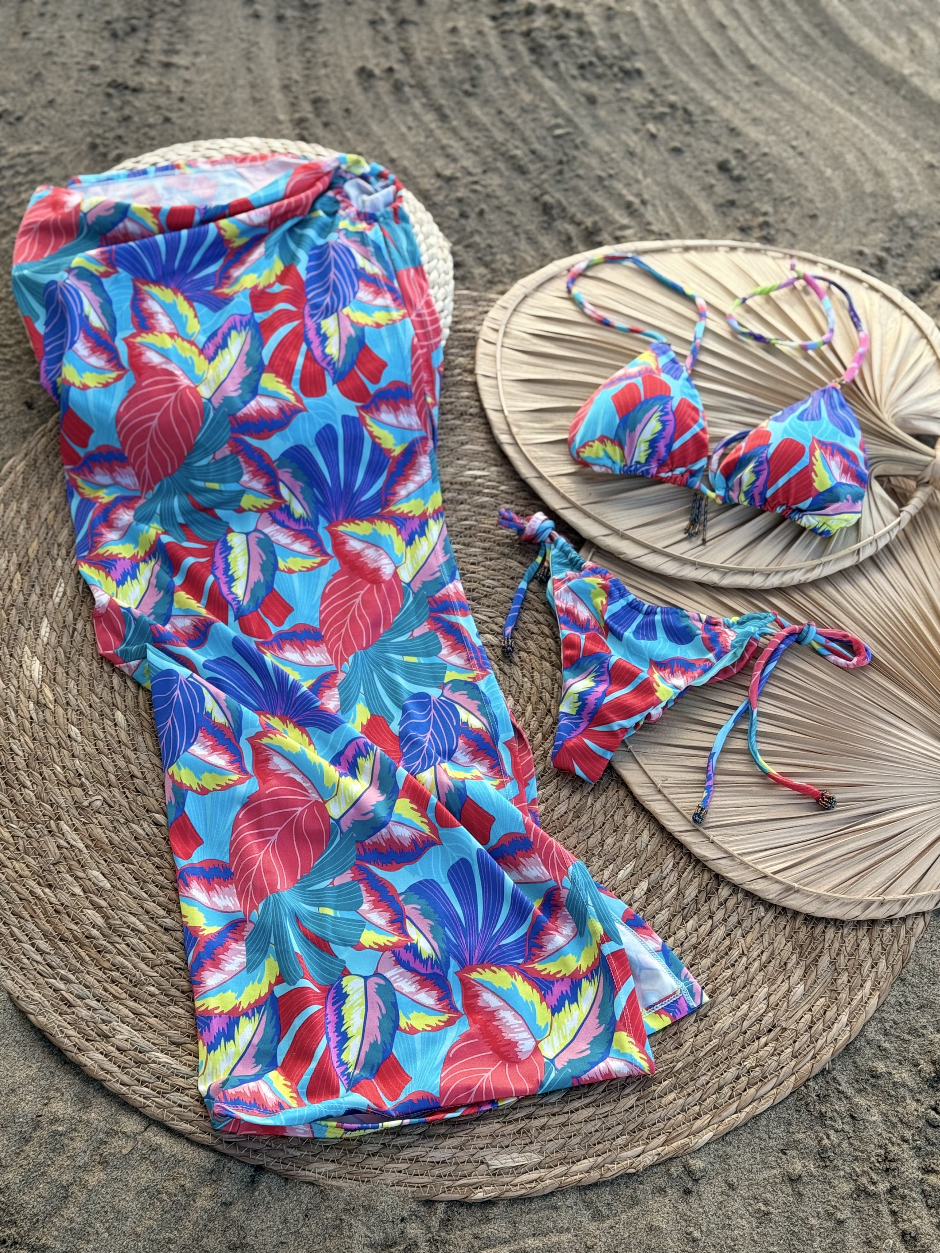 Set “Flora del Trópico” – Bikini + Pareo