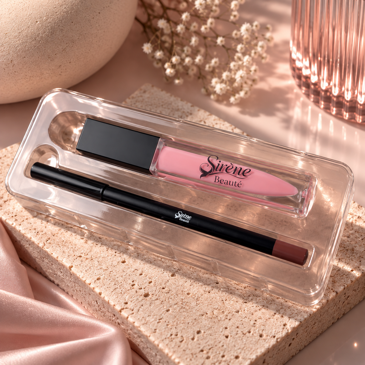 Pink Blossoms Lip Liner + Lip Gloss Combo