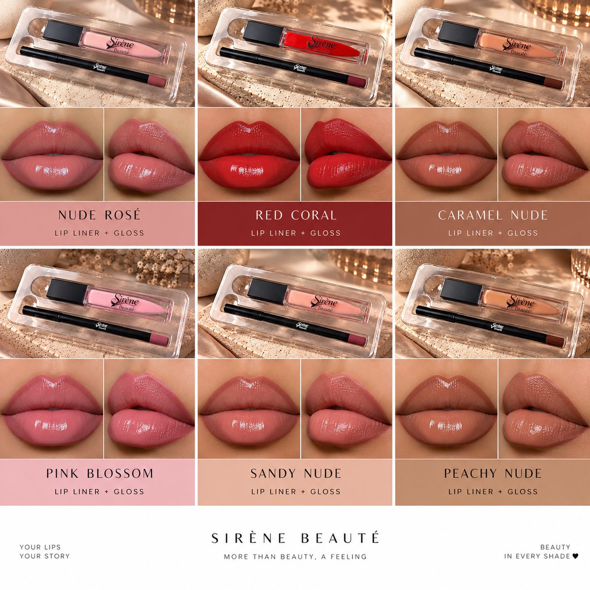 Pink Blossoms Lip Liner + Lip Gloss Combo