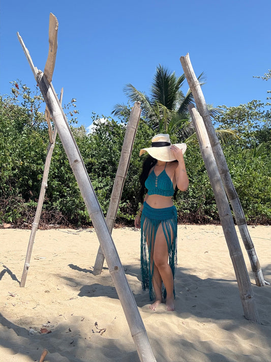 Set macramé teal