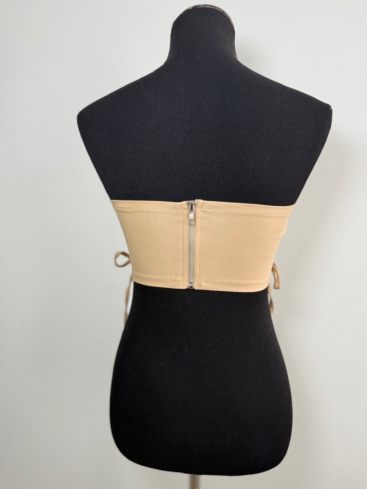 Corset strapless beige natural